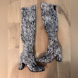 Marc Fisher Over the Knee Snakeskin Boots